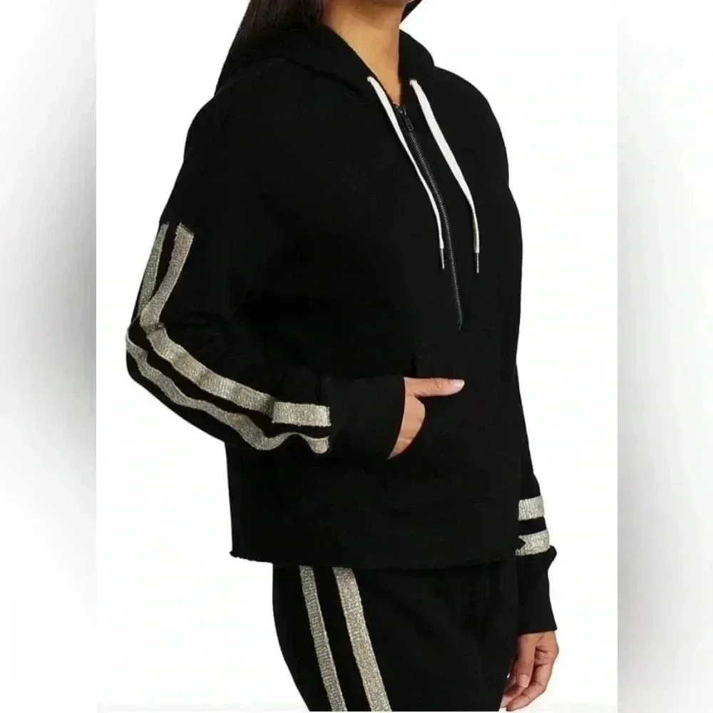 N:Philanthropy | Hickory Hooded Metallic Stripe Sweatshirt (S)